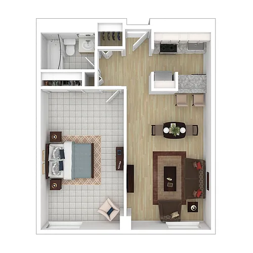 Floor plan One bedroom / One Bath