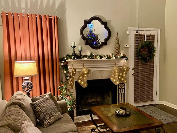 Living room at Christmas time