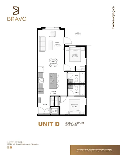 Floor plan 2 Bed 2 Bath