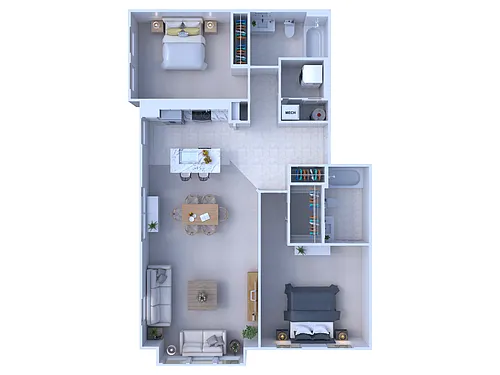Floor plan 2 Bed/2 Bath-1131
