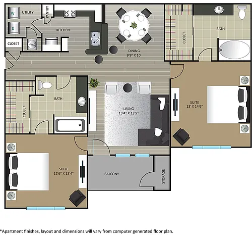 Floor plan B2 - Renovated