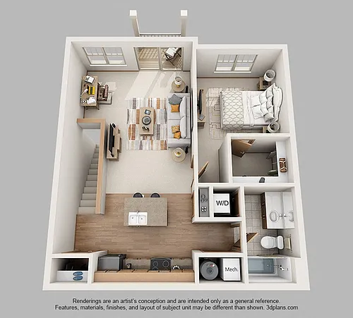 Floor plan 1-Bedroom Standard