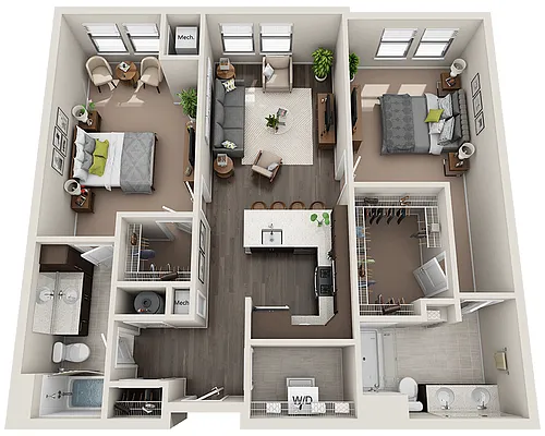 Floor plan B2D (2x2)