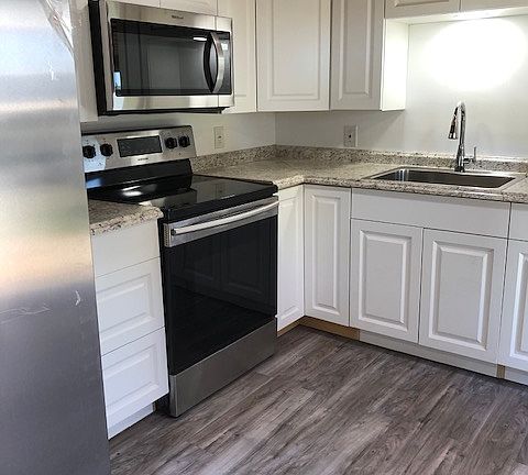 Spacious kitchen with stainless steel appliances
