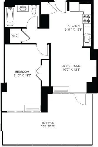 Floor plan 6K (Terrace 285sf)