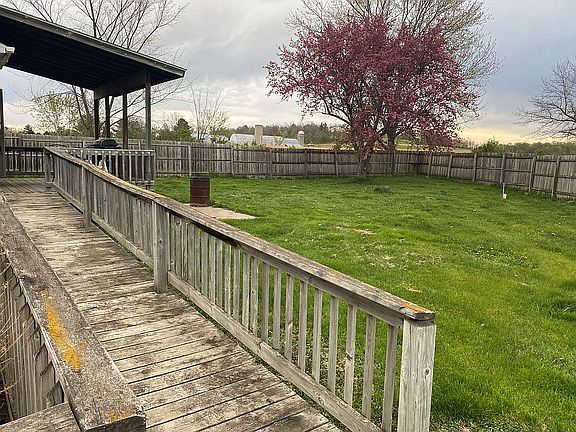 ramp and fenced in back yard