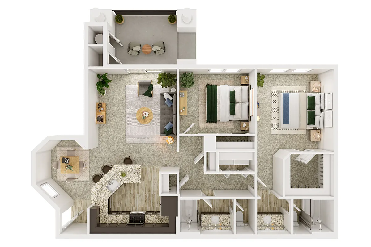 Floor plan 2BD 2BTH G3