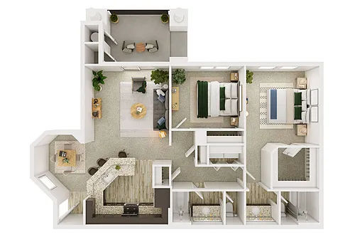 Floor plan 2BD 2BTH G3