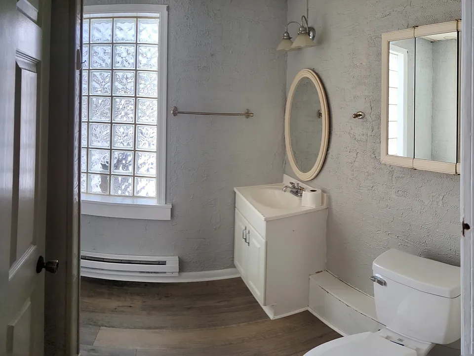 shower is to the left behind the door