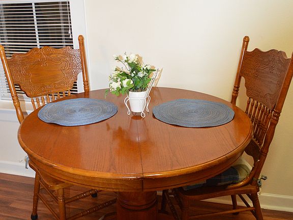Table in kitchen area