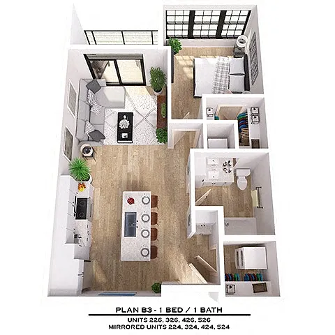 Floor plan B3 1X1