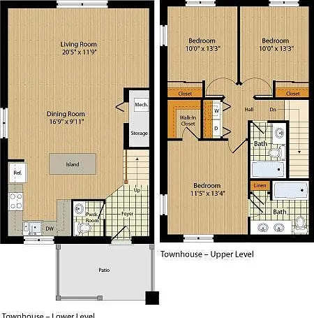 Layout - first floor (left), second floor (right)