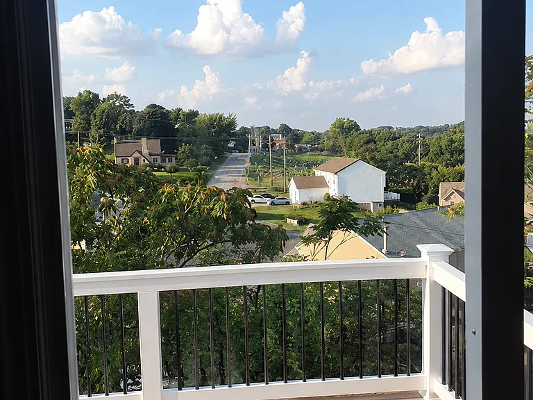 View from sliding door to deck