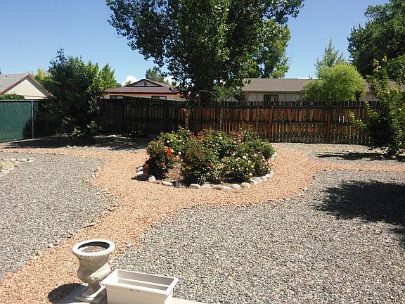 Back yard with beautiful ros