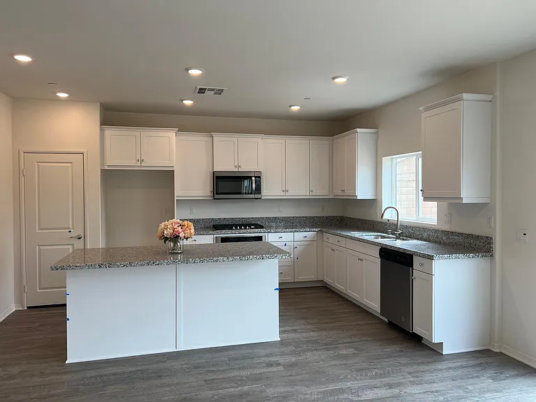 Open floor kitchen concept and a big kitchen island