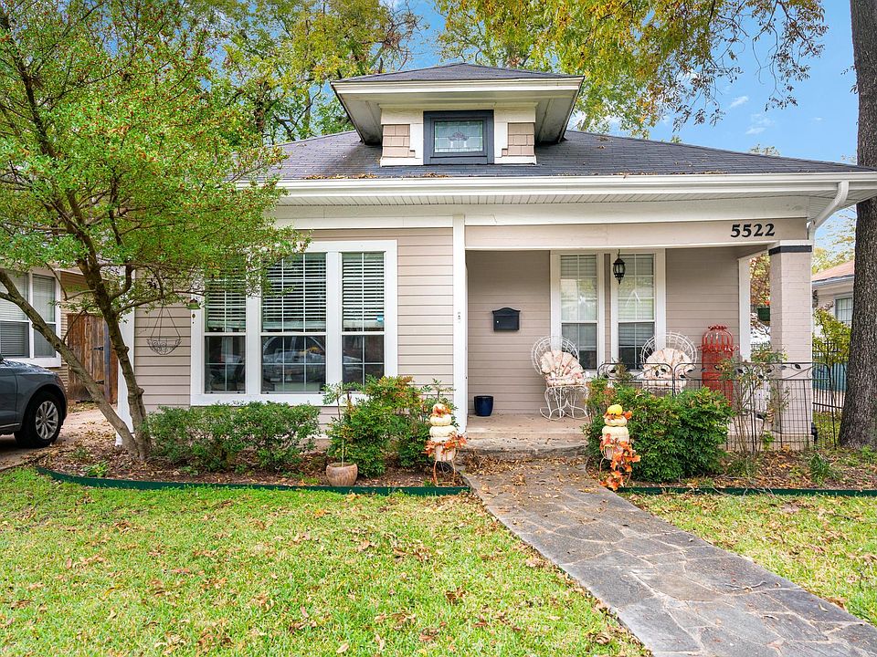 Front exterior of charming 1911 cottage with inviting front porch.