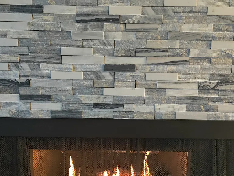 Gas fireplace -button operated