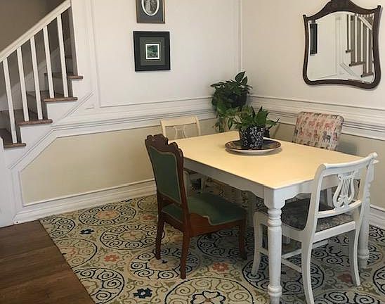Dining room with circa 1920 moldings and wall panels