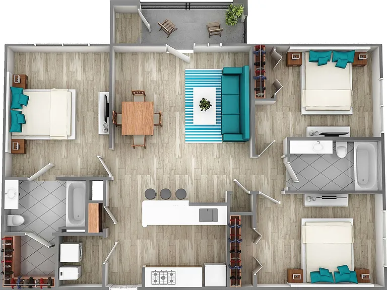 Three Bedroom Two Bath | 1125 sq ft Three Bedroom Two Bath | 1125 sq ft