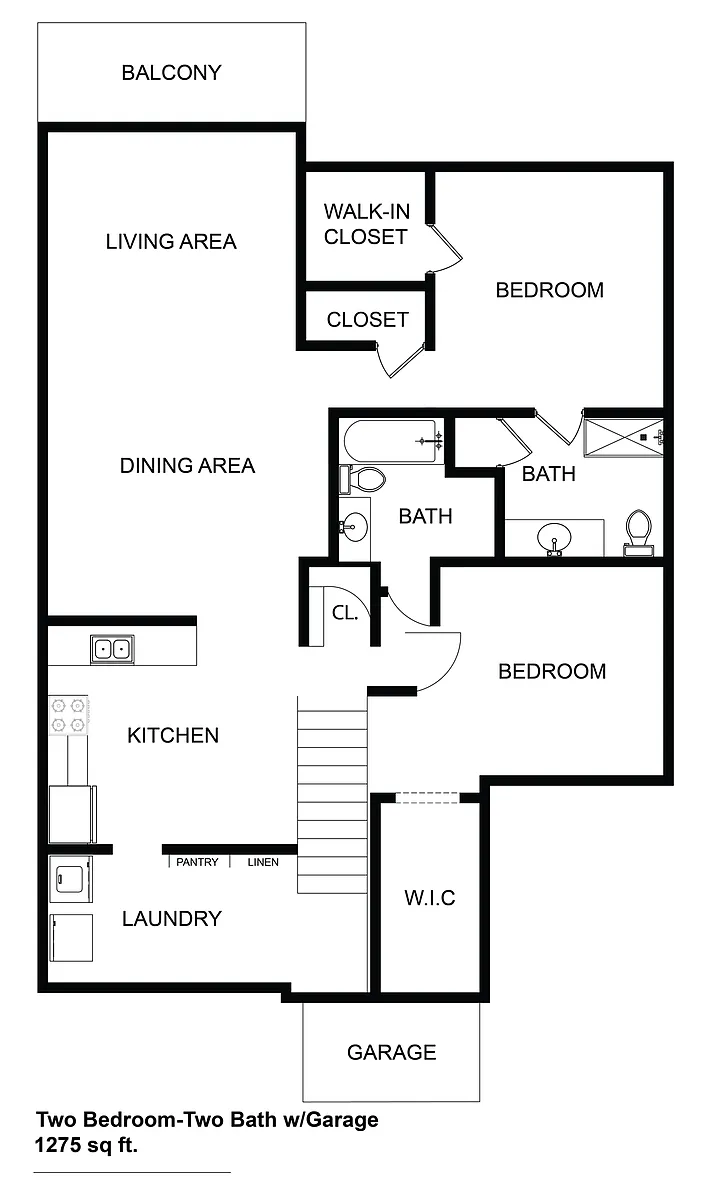 Floor plan 2 Bed 2.0 Bath