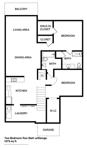 Floor plan 2 Bed 2.0 Bath
