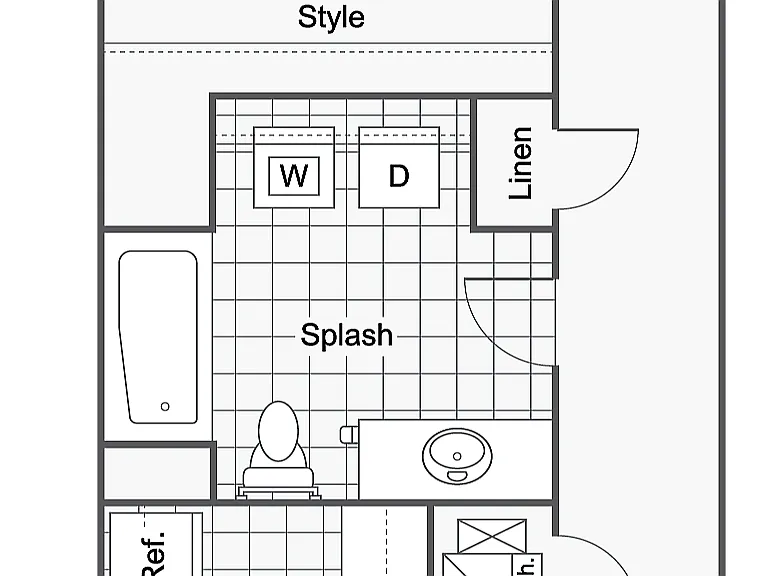 1BR x 1 BA with Foyer _ C | 1-Bedroom Floorplan 1BR x 1 BA with Foyer _ C | 1-Bedroom Floorplan