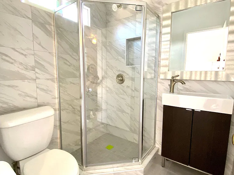 Contemporary bathroom with light