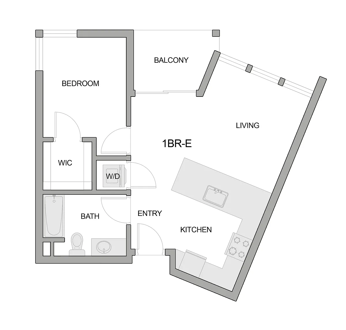 Floor plan 1br-e