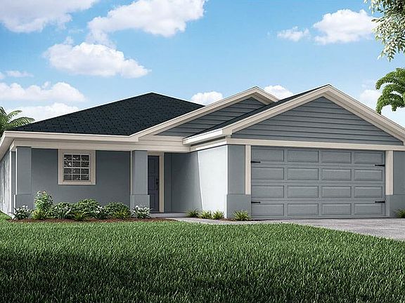Craftsman-style exterior with a breezy front porch - New home for sale in Lake Alfred, FL