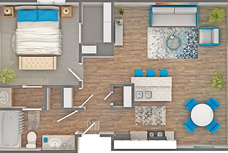 Jensen 2 | 1-Bedroom Floorplan Jensen 2 | 1-Bedroom Floorplan