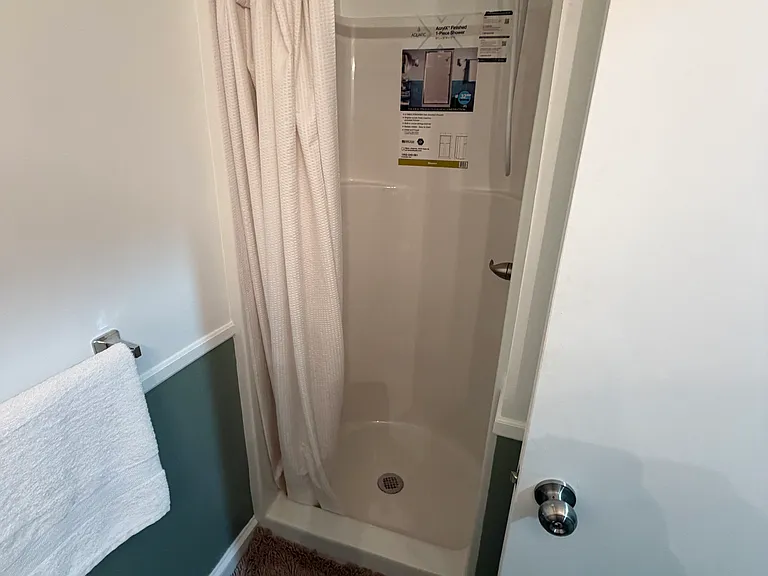 1st floor bathroom, new shower