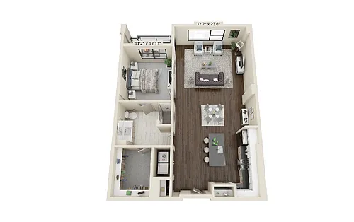 Floor plan 1 bedroom 1 bath