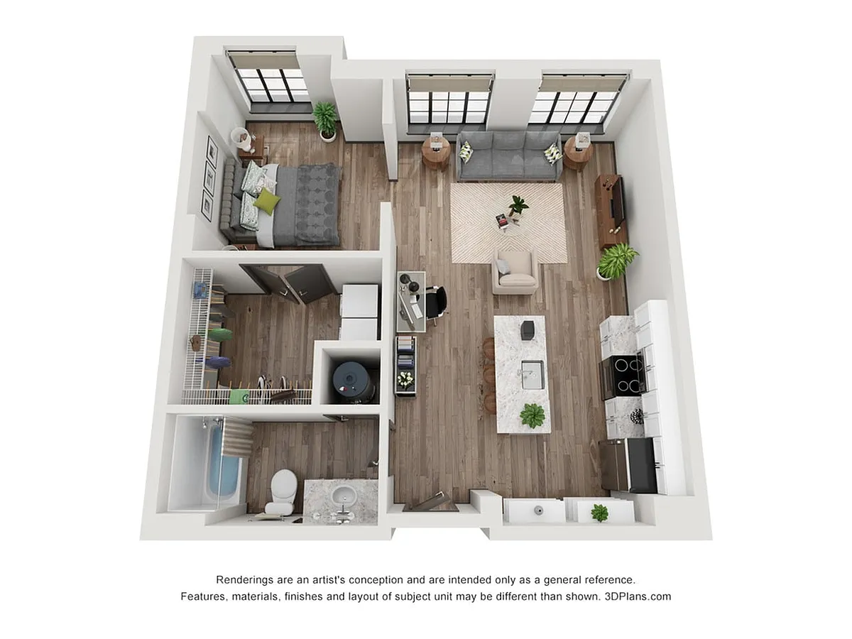 Floor plan Open 1x1 A - BTY