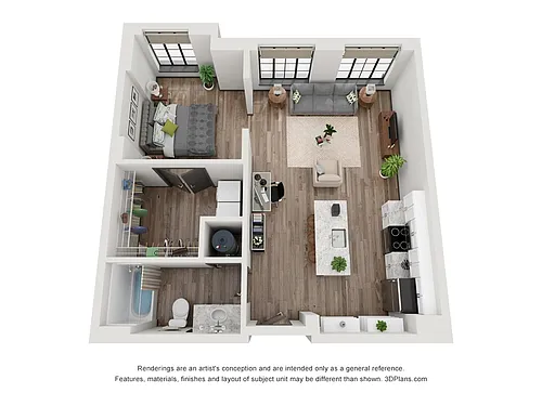 Floor plan Open 1x1 A - BTY