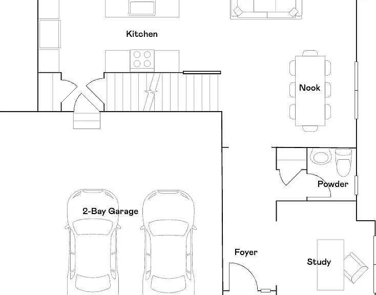 3 car garage. 
Missing in the floorplan.