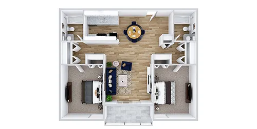 Floor plan Two Bedroom, Two Bath