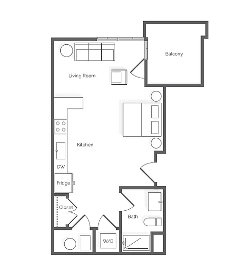 Floor plan Palmetto Furnished Studio