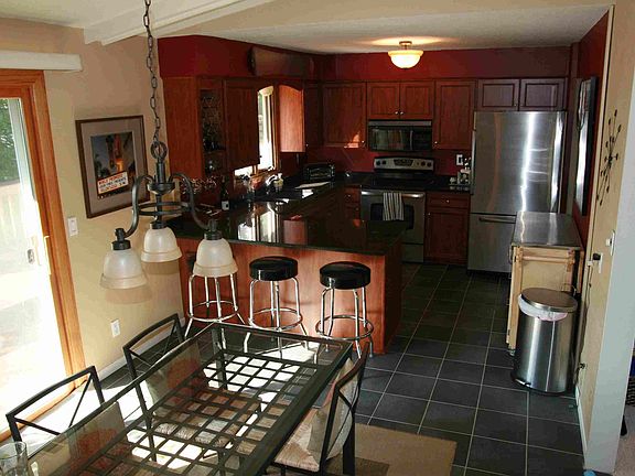 Kitchen with granite, slate