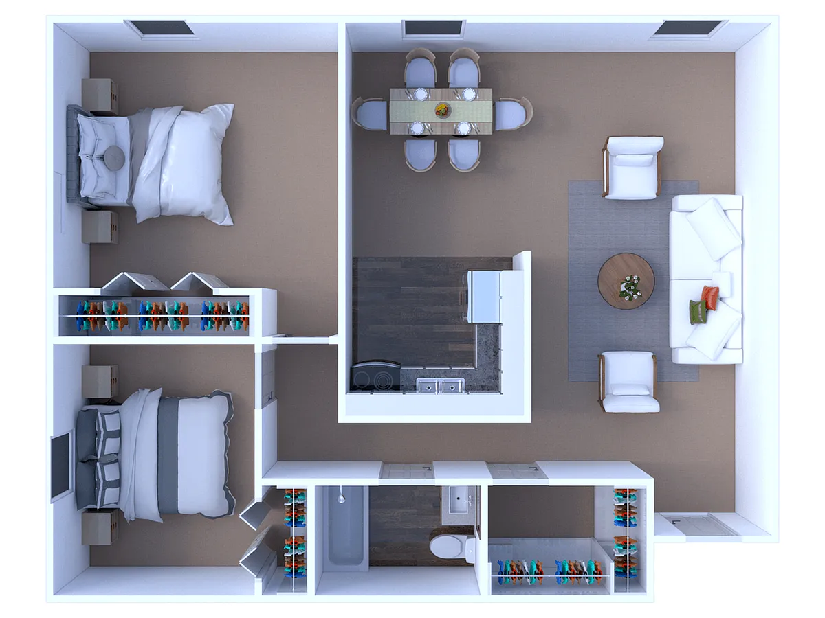 Floor plan West Logan Street 2 Bedroom/1 Bathroom