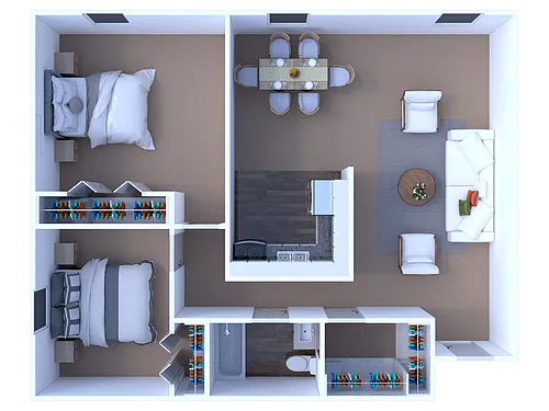 Floor plan West Logan Street 2 Bedroom/1 Bathroom