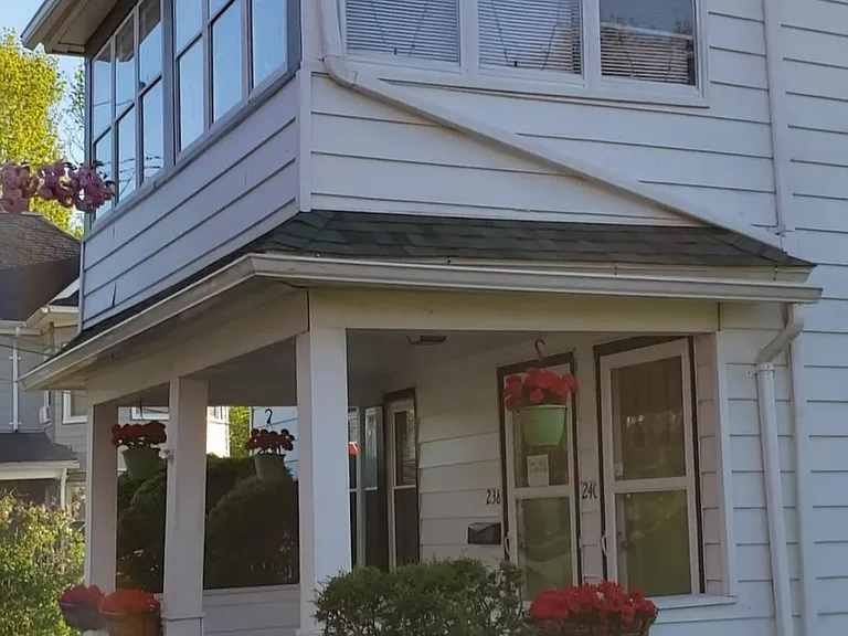 Side view of front of house