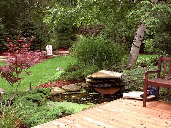 Water feature off deck