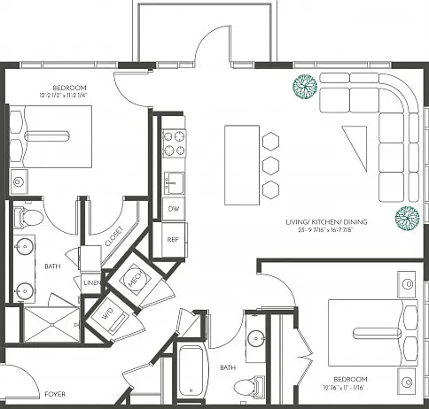 Two Bedroom 2B Two Bedroom 2B