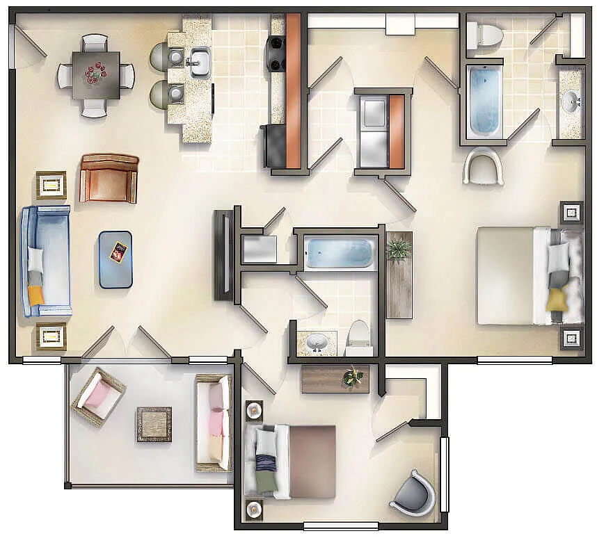 Floor plan The Franklin with Balcony