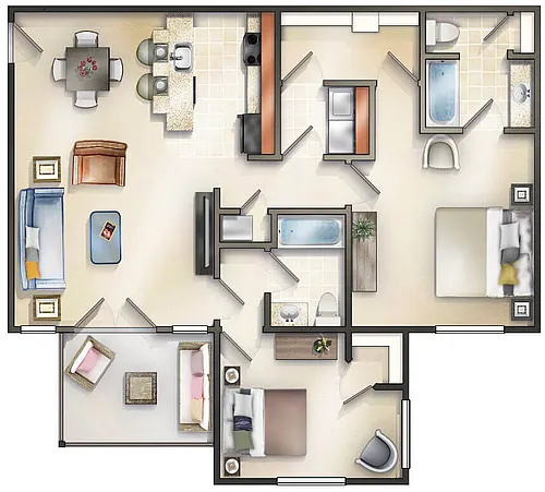 Floor plan The Franklin with Balcony