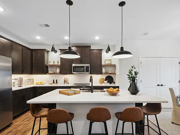 Kitchen with pendant lighting