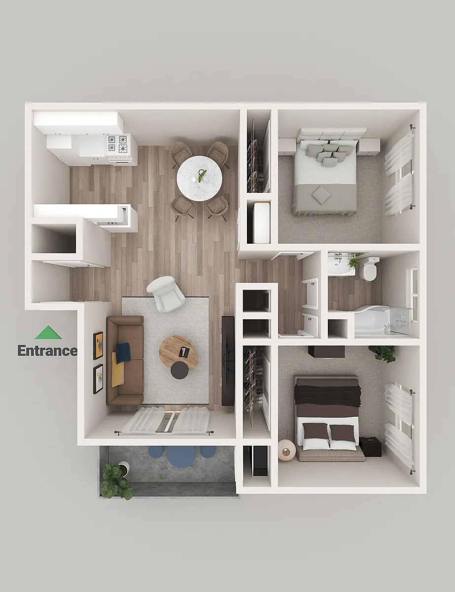 Floor plan 2 Bedroom A