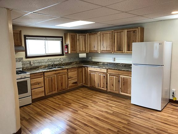 lots of new cabinets along with new stove and fridge