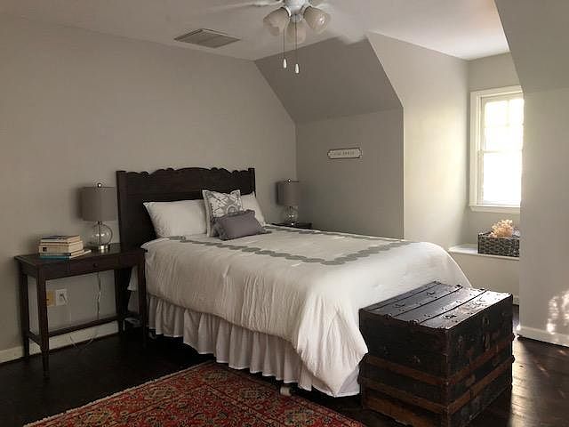 Bedroom #1. Features small refrigerator, microwave and coffee maker and a large walk-in closet.