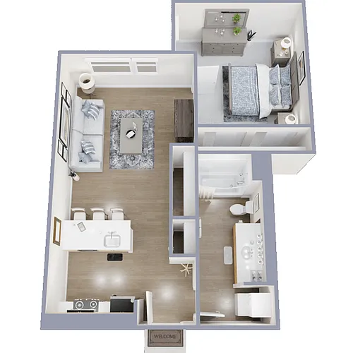 Floor plan 1 Bed 1 Bath